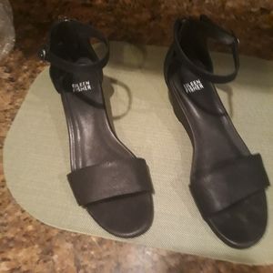 Eileen Fisher black wedge sandals